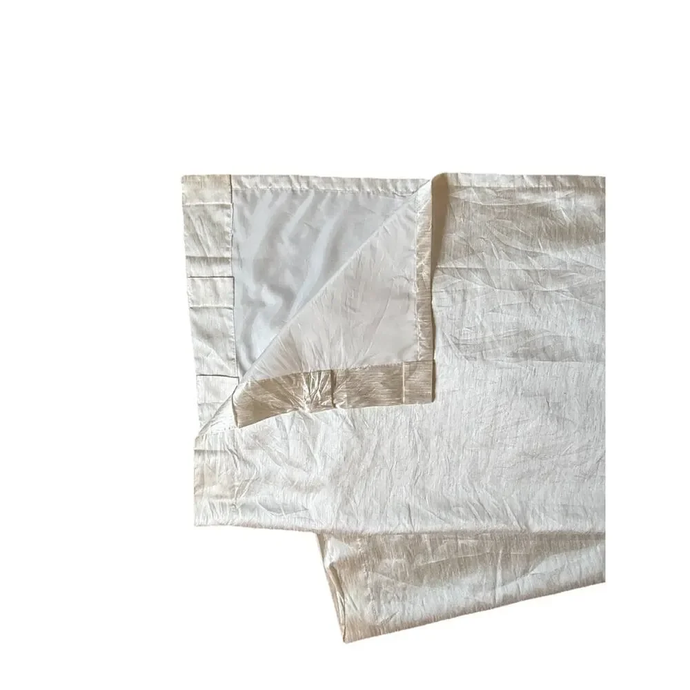 2 Faux Silk Ivory Off White Curtains Panels Drapes Lined Rod Pocket Long Pair